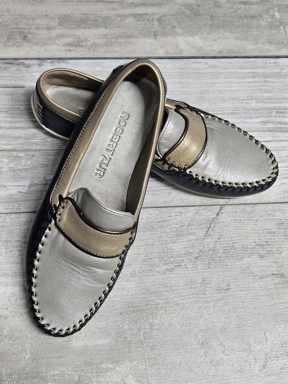 Robert Zur Comfort Flat Loafer Moccasins Shoe Size 7.5
